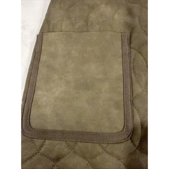 Jonathan Simkhai Melissa Quilted Vegan Leather Mini Skirt Army Green Sz 0 - Picture 2 of 6